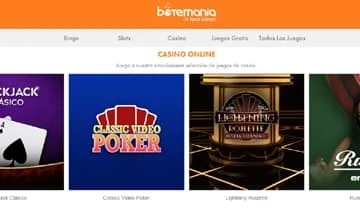 Interfaz principal del casino Botemania mostrando slots y promociones